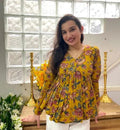 Floral Vibe Mustard Empire Top Stylish & Comfortable Daily Wear